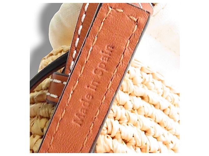 Borsa Loewe Cesta in paglia e pelle Marrone Beige - vista 10