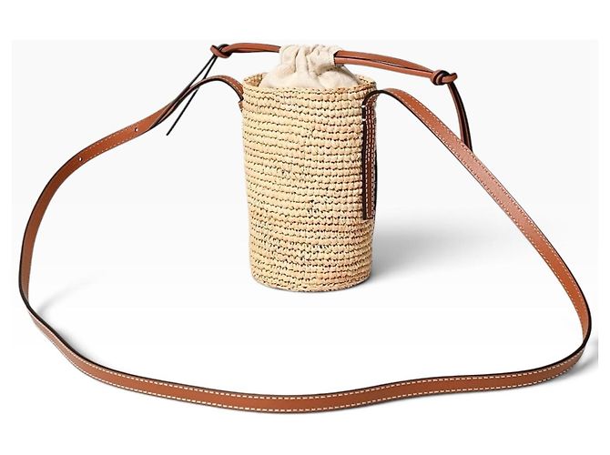 Borsa Loewe Cesta in paglia e pelle Marrone Beige - vista 11