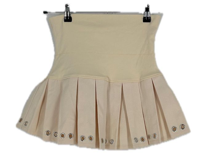 Autre Marque Minifalda GLOWNY beige de algodón - vista 2
