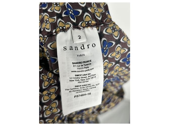 Sandro Printed Pants Brown Polyester - vista 4
