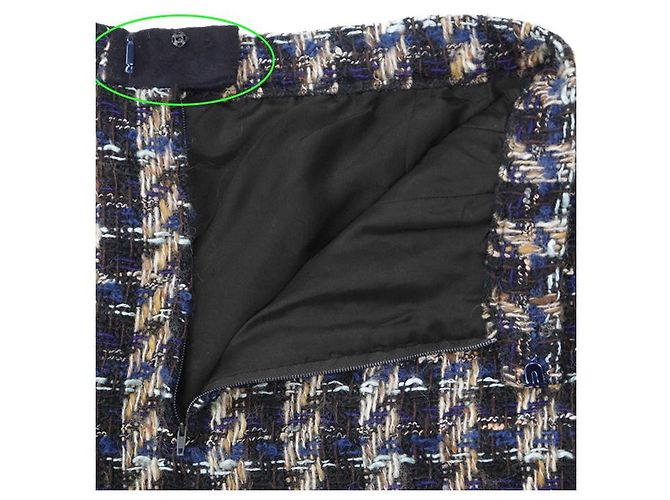 Falda Chanel de tweed de lana pied-de-poule Multicolor - vista 8