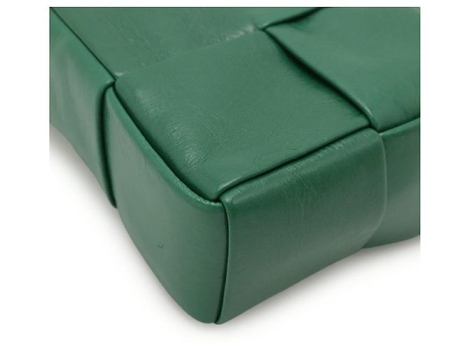 Pouch in pelle Maxi Intrecciato Bottega Veneta Verde - vista 3