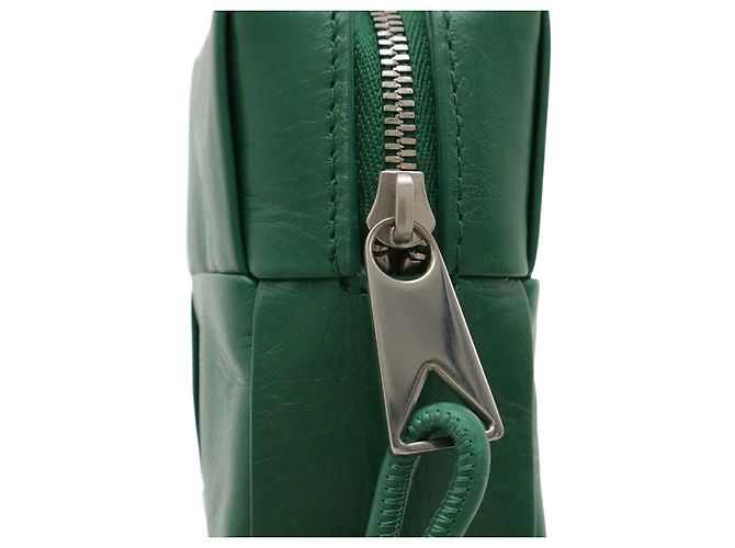 Pouch in pelle Maxi Intrecciato Bottega Veneta Verde - vista 4