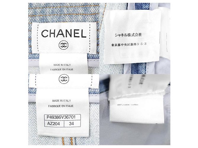 Falda de denim Chanel Metiers d'Art Paris-Dallas Azul - vista 10