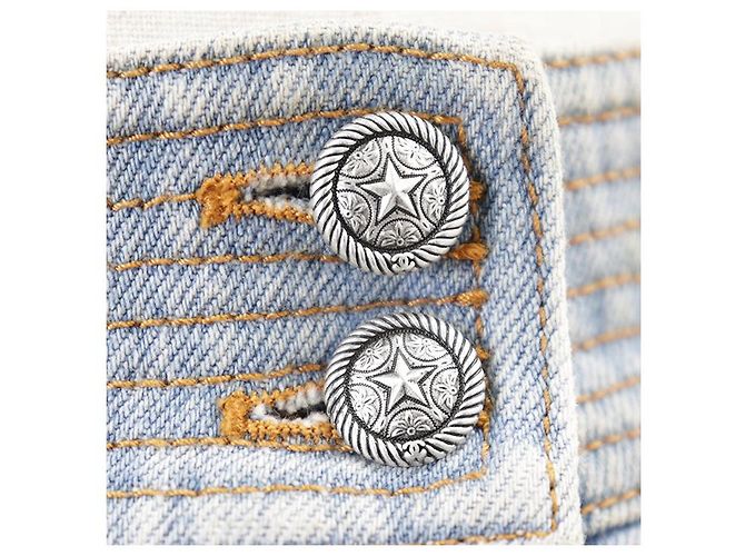 Falda de denim Chanel Metiers d'Art Paris-Dallas Azul - vista 3