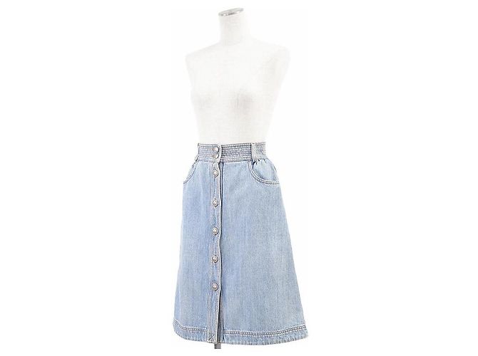 Falda de denim Chanel Metiers d'Art Paris-Dallas Azul - vista 4