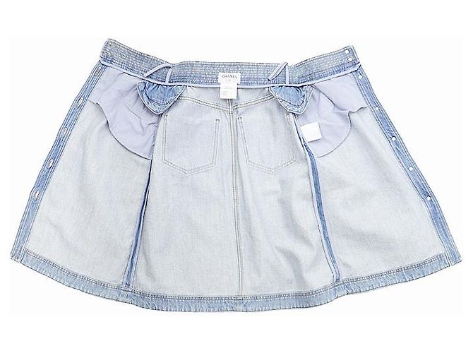Falda de denim Chanel Metiers d'Art Paris-Dallas Azul - vista 7