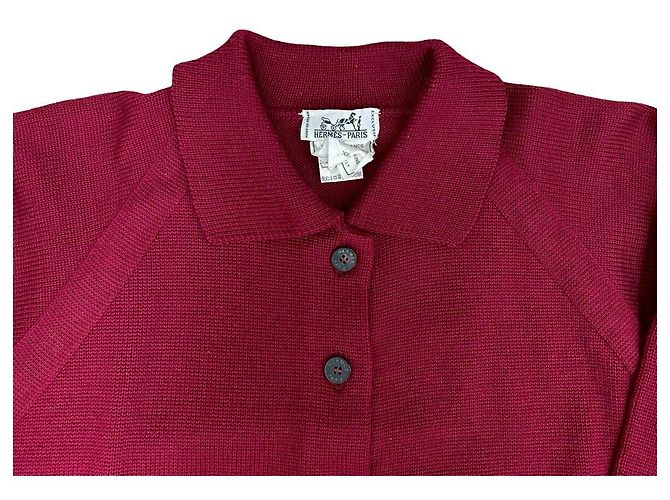 Hermès Maglione in lana Hermes Marrone Rosso - vista 3