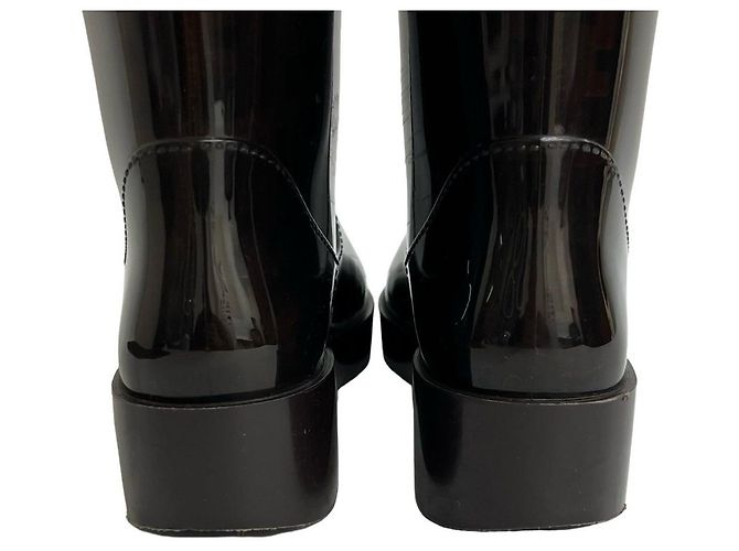 Fendi Zucca Gummistiefel lang Braun Schwarz - Ansicht 8
