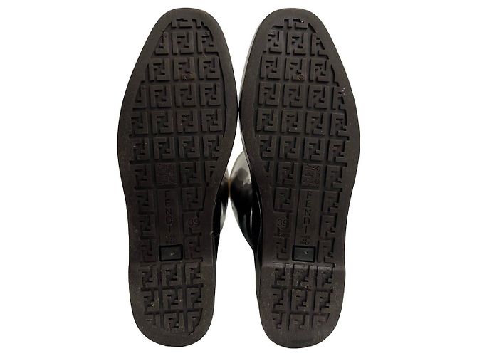 Fendi Zucca Gummistiefel lang Braun Schwarz - Ansicht 9