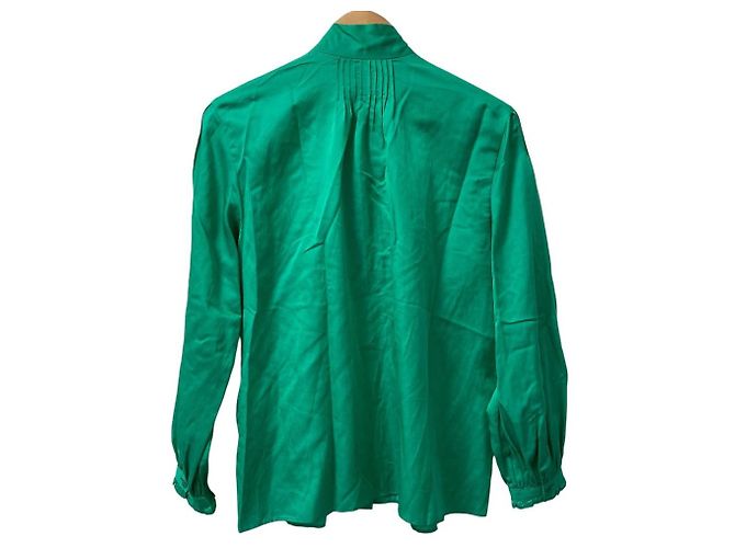 Autre Marque Blusa de satén de algodón y seda Ballsey Verde - vista 3