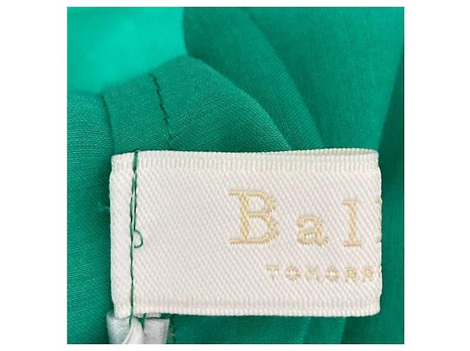 Autre Marque Blusa de satén de algodón y seda Ballsey Verde - vista 4