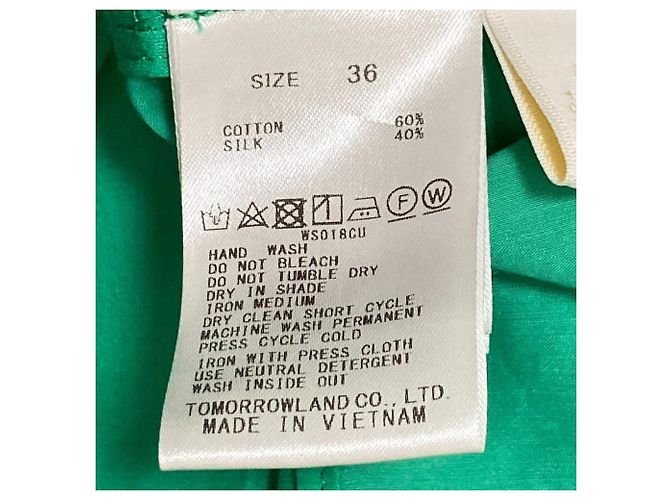 Autre Marque Blusa de satén de algodón y seda Ballsey Verde - vista 6