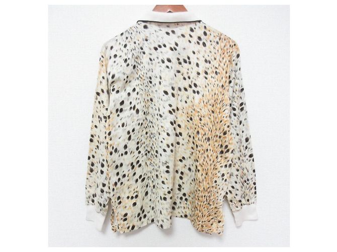 Autre Marque LEONARD SPORT Polo de manga larga con estampado de leopardo Beige - vista 2