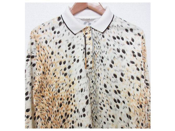 Autre Marque LEONARD SPORT Polo de manga larga con estampado de leopardo Beige - vista 3