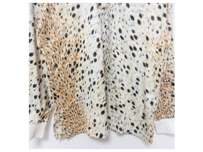 Autre Marque LEONARD SPORT Polo de manga larga con estampado de leopardo Beige - vista 6