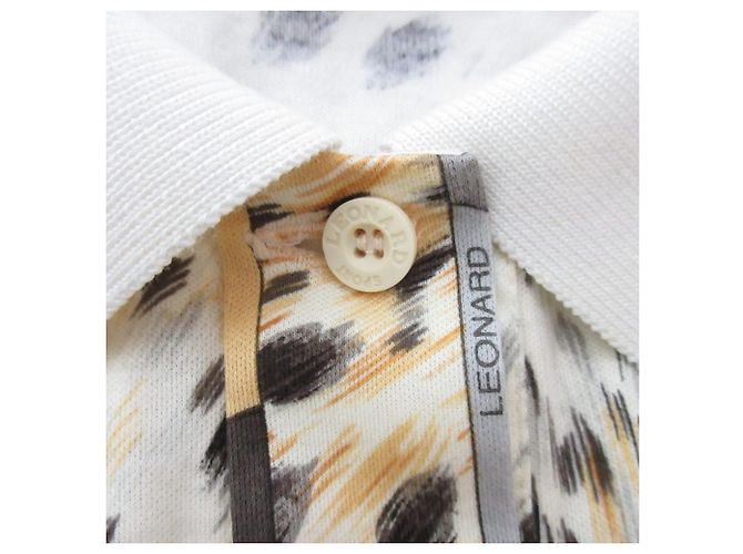 Autre Marque LEONARD SPORT Polo de manga larga con estampado de leopardo Beige - vista 7