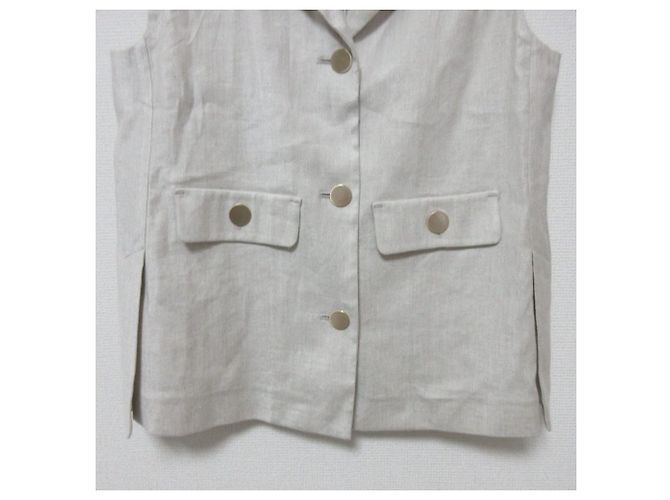 Gilet in lino Max Mara Caroline S Marrone - vista 6