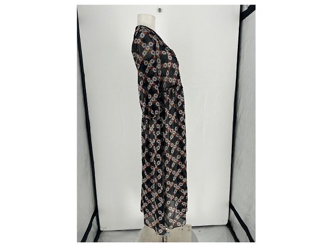 Sandro Kleid mit Blumenprint Schwarz - Ansicht 3