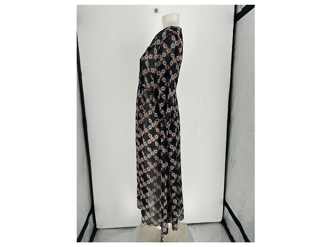 Sandro Kleid mit Blumenprint Schwarz - Ansicht 4