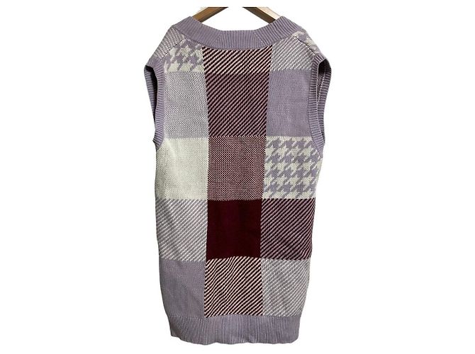 Autre Marque Gilet in maglia a quadri Grace Class Block Check Porpora Lavanda - vista 2