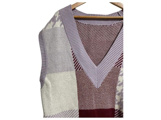 Autre Marque Gilet in maglia a quadri Grace Class Block Check Porpora Lavanda - vista 3