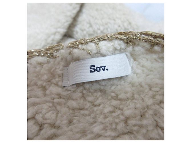Autre Marque Sov. DOUBLE STANDARD CLOTHING Pull en maille col en V Écru - vue 7