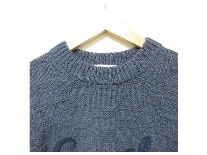 Maglione in lana Signature Coach Blu Blu navy - vista 3