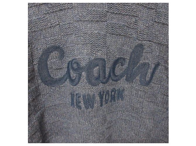Maglione in lana Signature Coach Blu Blu navy - vista 5