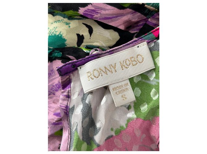 Autre Marque Vestido largo estampado de seda Ronny Kobo Multicolor - vista 5