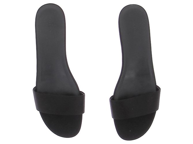 Mules in pelle nera The Row Nero - vista 4