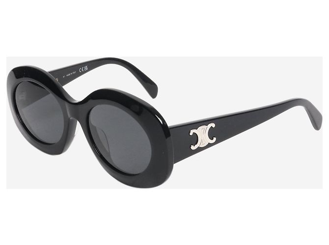 Céline Gafas de sol redondas oversized Triomphe negras Negro - vista 2