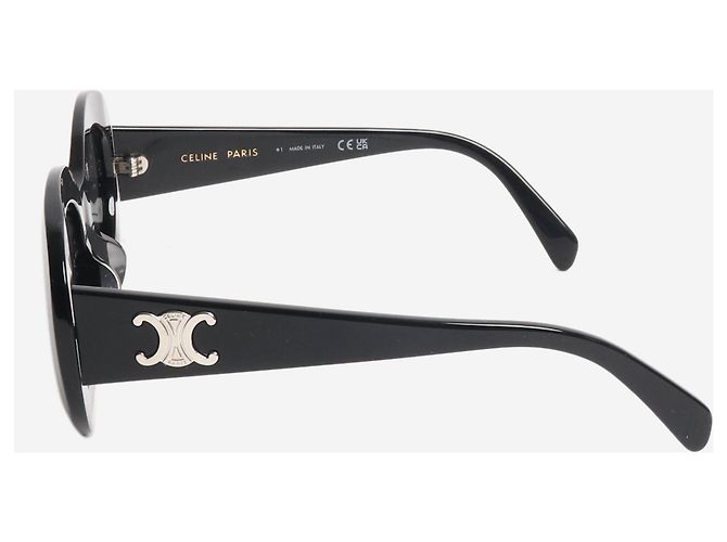 Céline Gafas de sol redondas oversized Triomphe negras Negro - vista 4