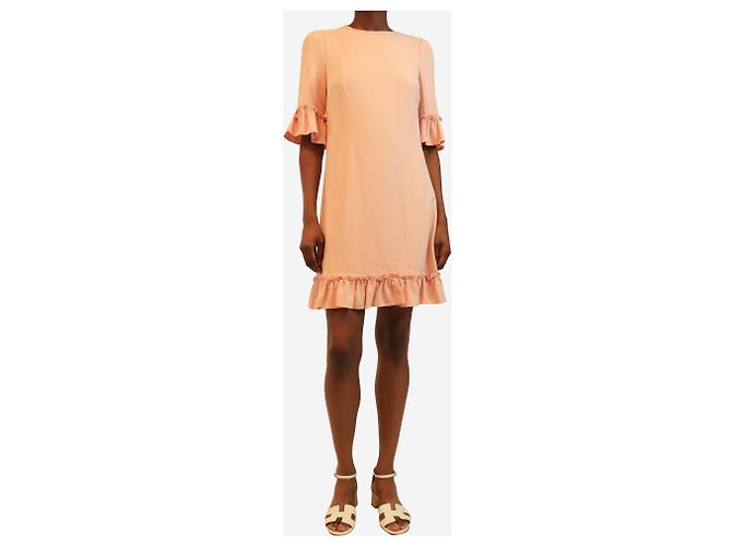 Dolce & Gabbana Mini abito rosa a maniche corte con volant - size UK 6 - vista 3