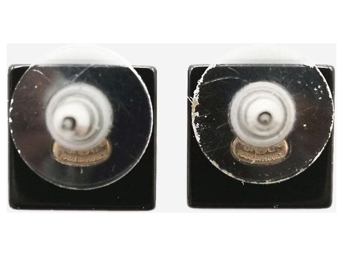 Chanel Orecchini a lobo quadrati CC neri Nero - vista 2