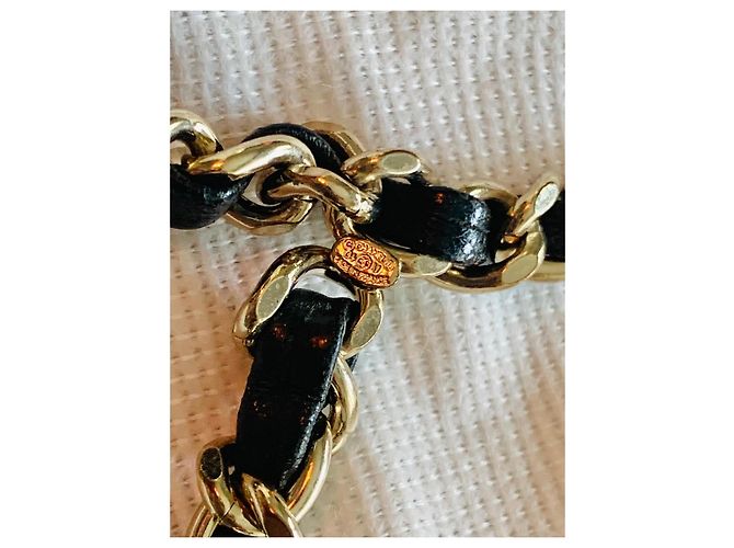 Chanel chain belt with CC logo Black Golden - view 12