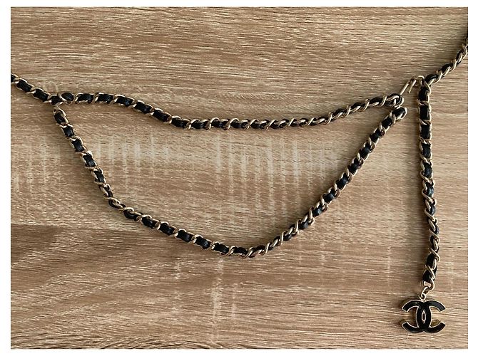Chanel chain belt with CC logo Black Golden - view 4