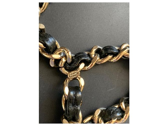 Chanel chain belt with CC logo Black Golden - view 9