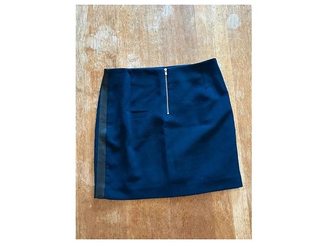 Schwarzer Sandro-Rock mit Lederdetails Marineblau - Ansicht 4
