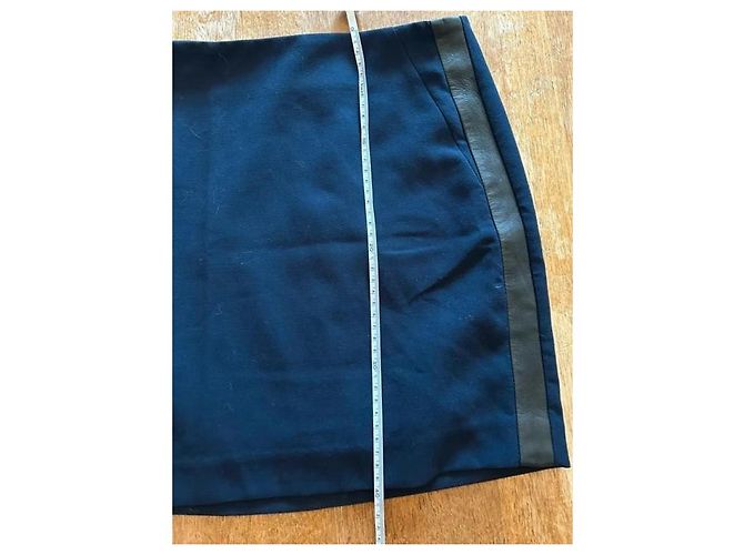 Schwarzer Sandro-Rock mit Lederdetails Marineblau - Ansicht 7