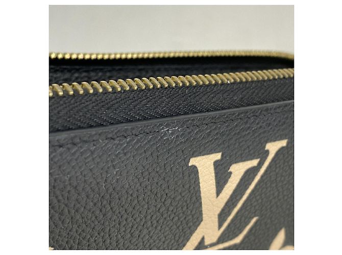 Portafoglio lungo Louis Vuitton Monogram Empreinte Bicolor Nero Beige - vista 6