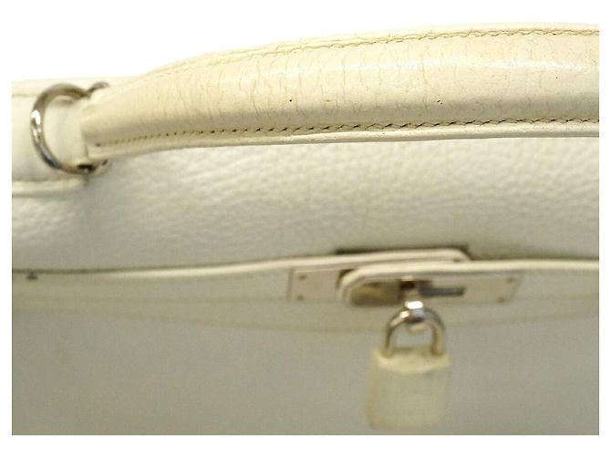 Hermès Borsa Hermes Kelly 32 in bianco - vista 12
