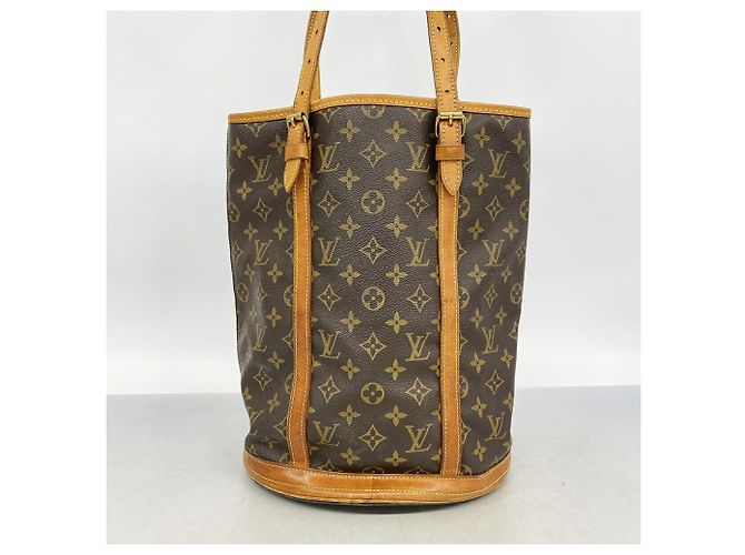Borsa Tote Louis Vuitton Monogram Bucket GM Marrone - vista 11