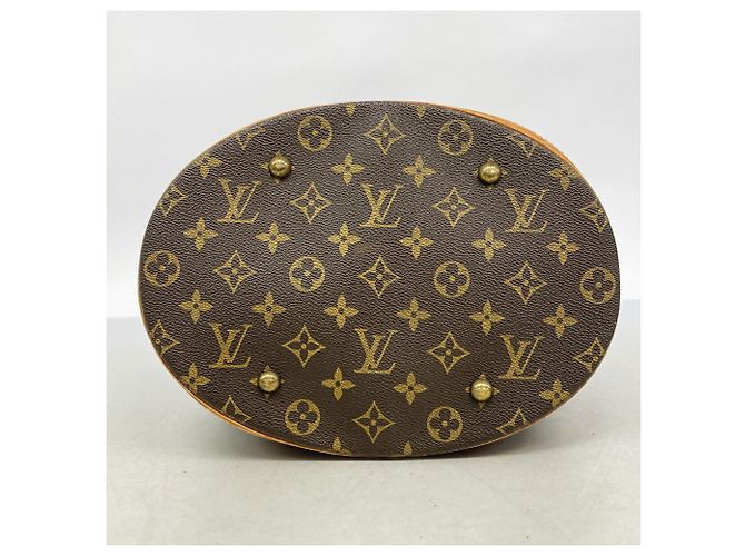 Borsa Tote Louis Vuitton Monogram Bucket GM Marrone - vista 3