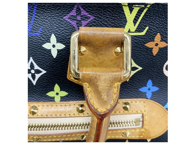 Borsa Louis Vuitton Alma Monogram Multicolor Nero - vista 8