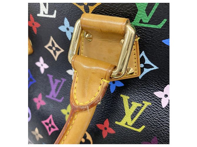 Borsa Louis Vuitton Alma Monogram Multicolor Nero - vista 9