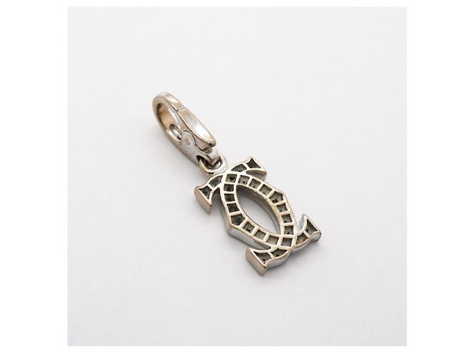 Pendente Cartier 2C in oro bianco 18K con diamante - vista 2