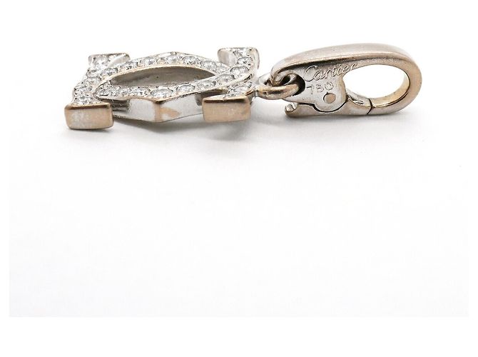 Pendente Cartier 2C in oro bianco 18K con diamante - vista 4