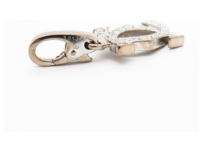 Pendente Cartier 2C in oro bianco 18K con diamante - vista 5