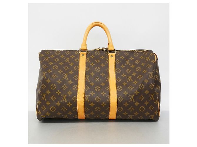 Louis Vuitton Brown Boston Monogram Keepall 45 Marrone - vista 13